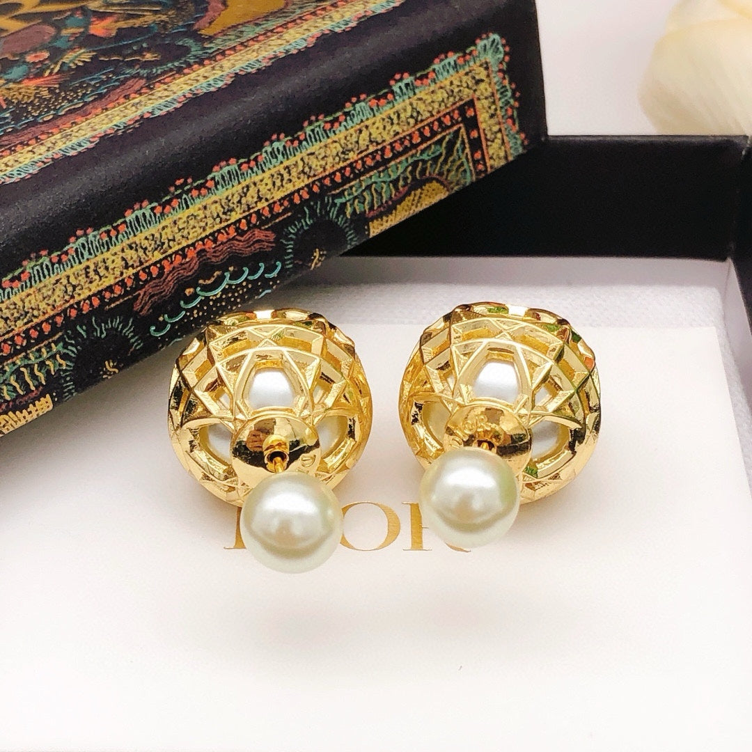 Martin Graham stud earrings in polished metal-tone – main product view