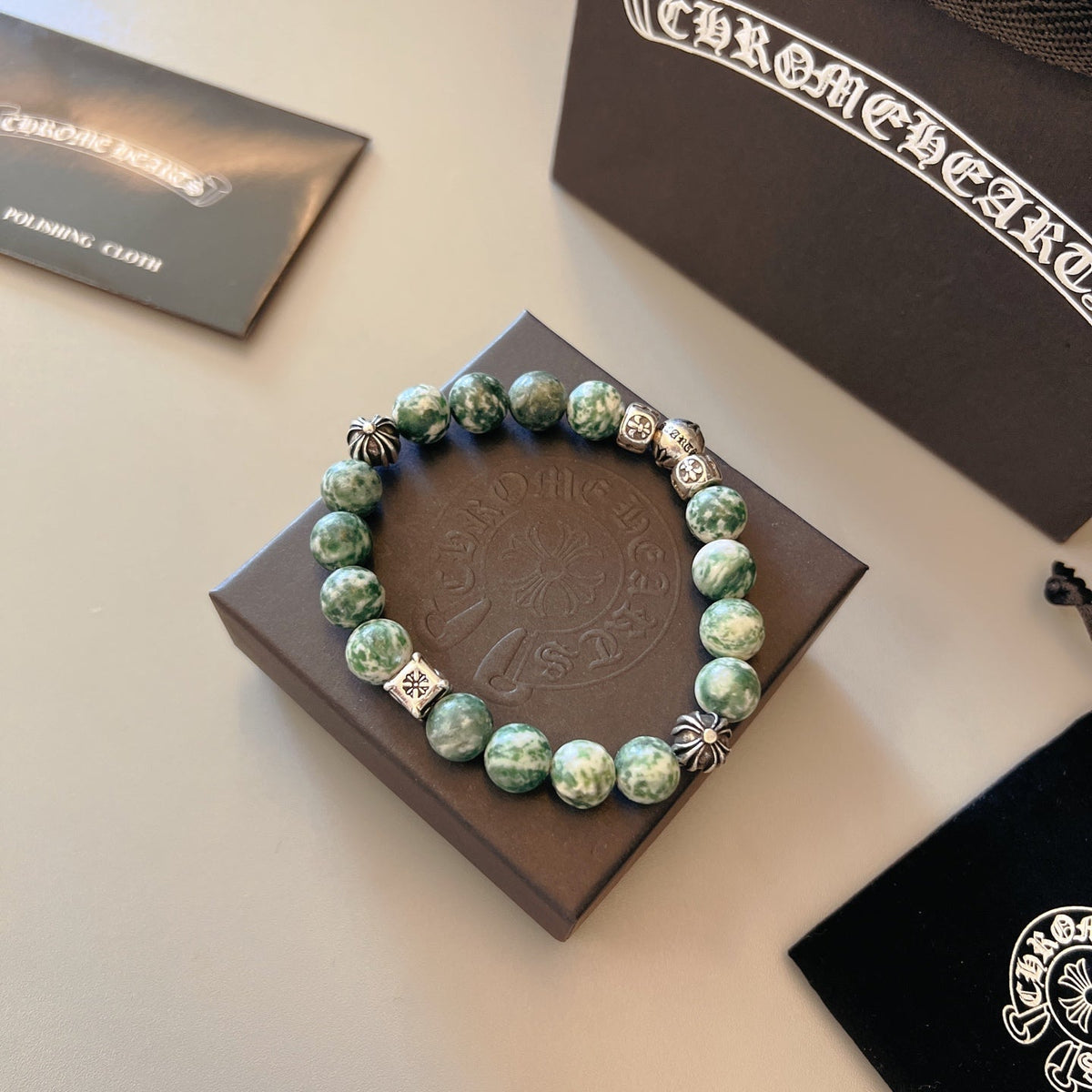 Martin Graham beaded bracelet in polished metal-tone – main product view