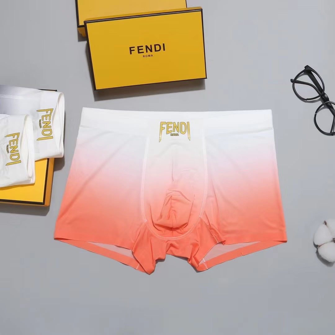 Fendi Coral, White And Grey Gradient Boxer Briefs Men's Boxer Briefs - 3-Piece Box