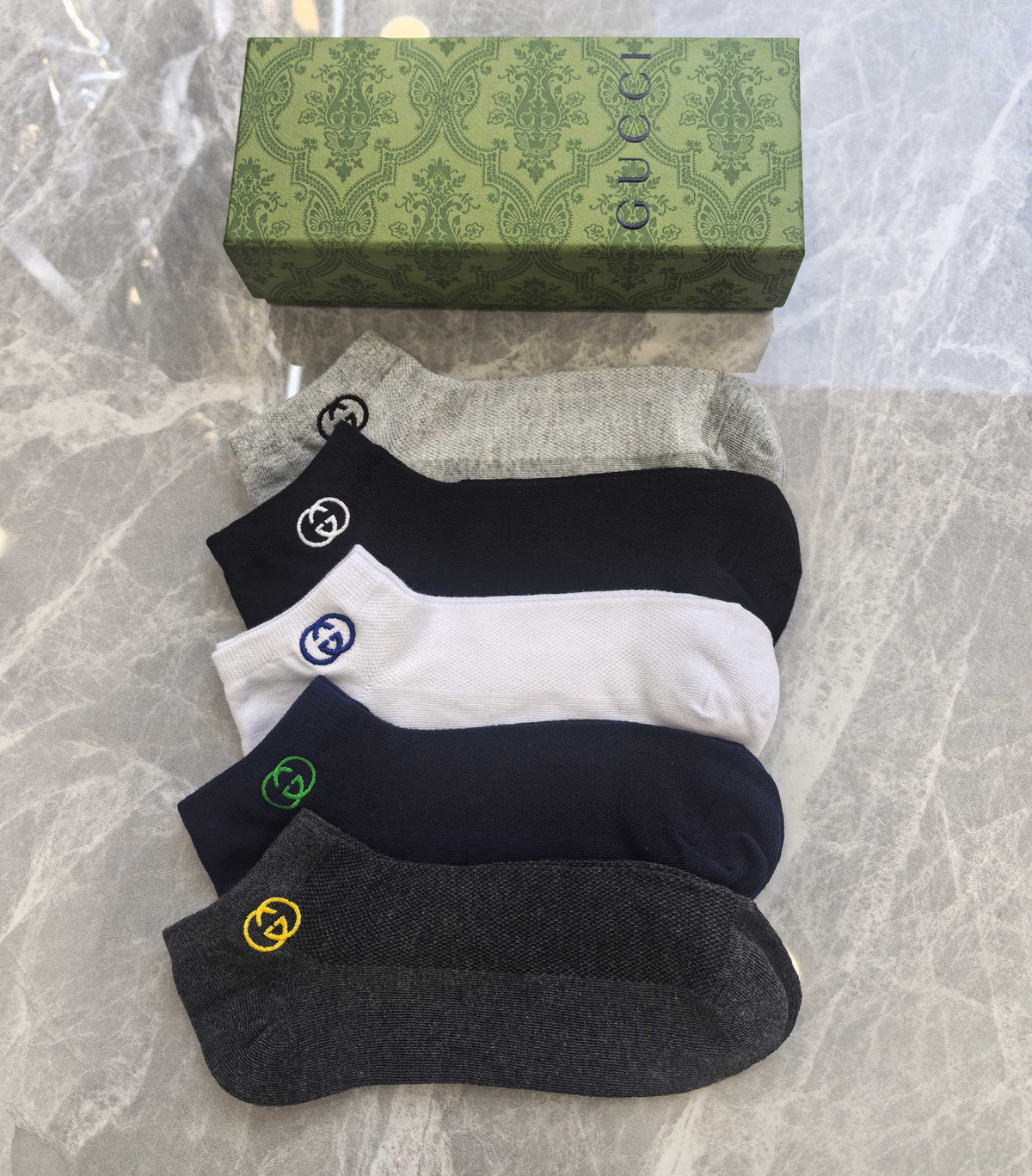 Gucci Cotton No-Show Socks - 5-Pair Set