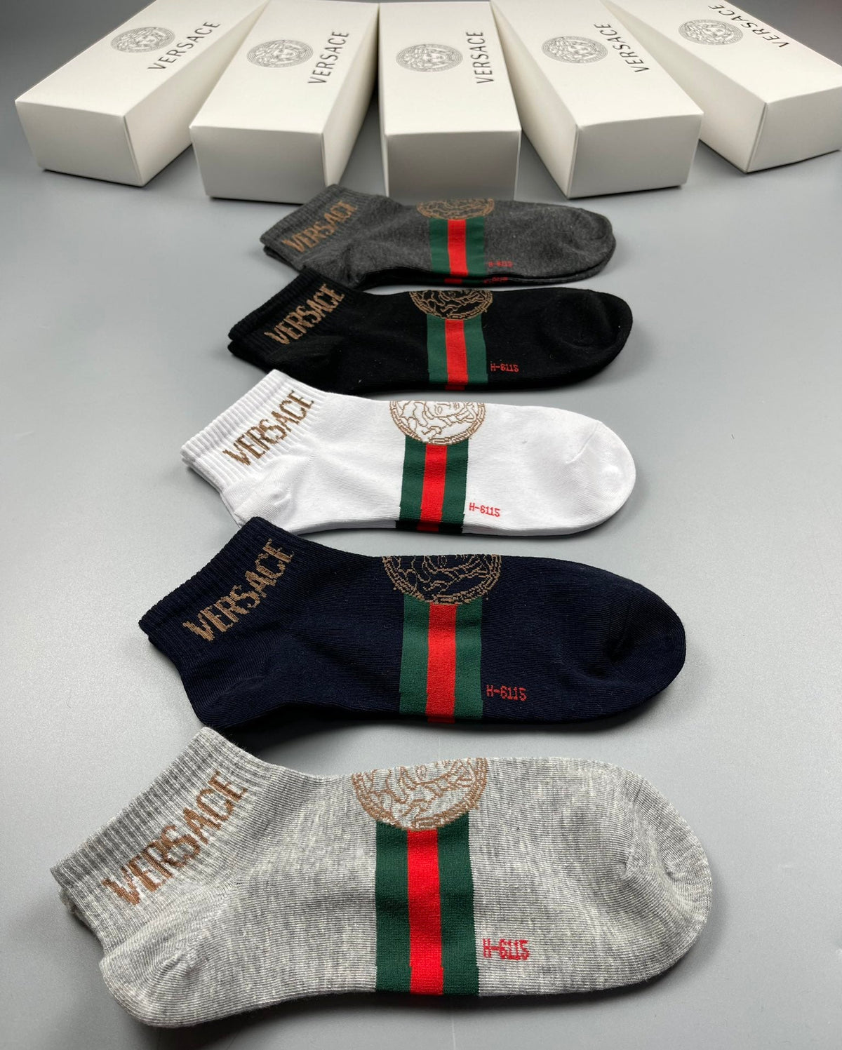Versace Cotton Crew Socks - 5-Pair Set
