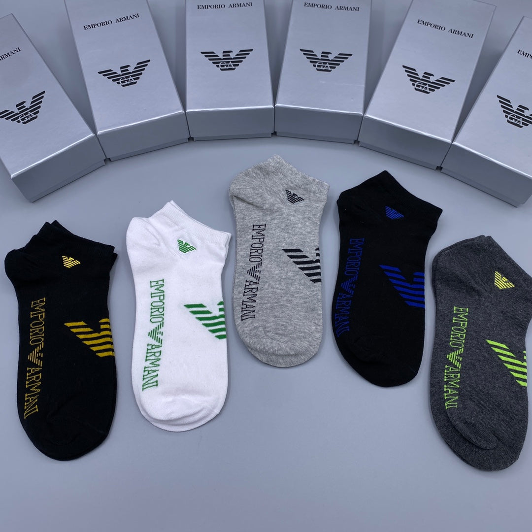 Emporio Armani Breathable Short Socks – 5-Pair Pack