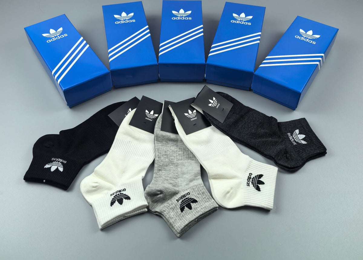 Adidas Cotton Socks - 5-Pair Set