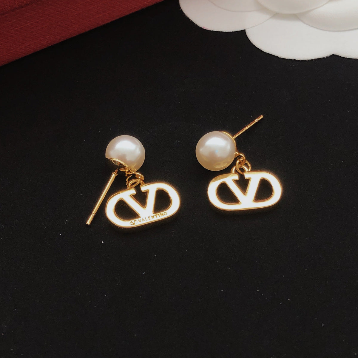 Martin Graham stud earrings in polished metal-tone – main product view