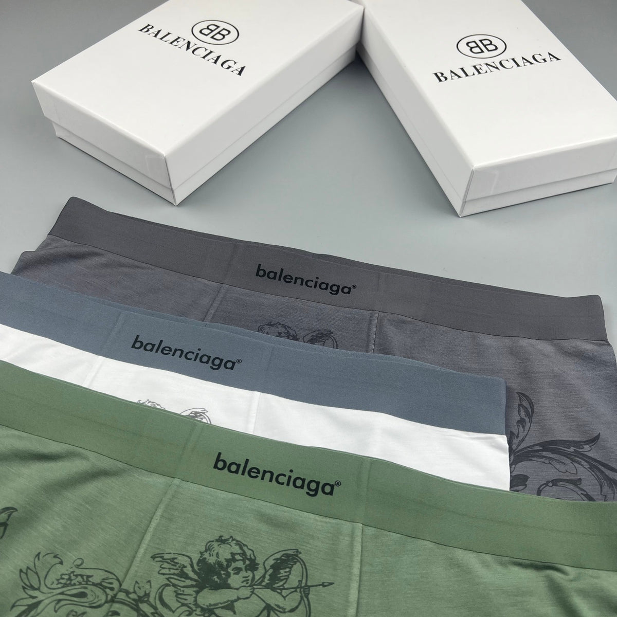 Balenciaga Illustrated Front Graphics Men's Boxer Briefs - 3-Piece Box
