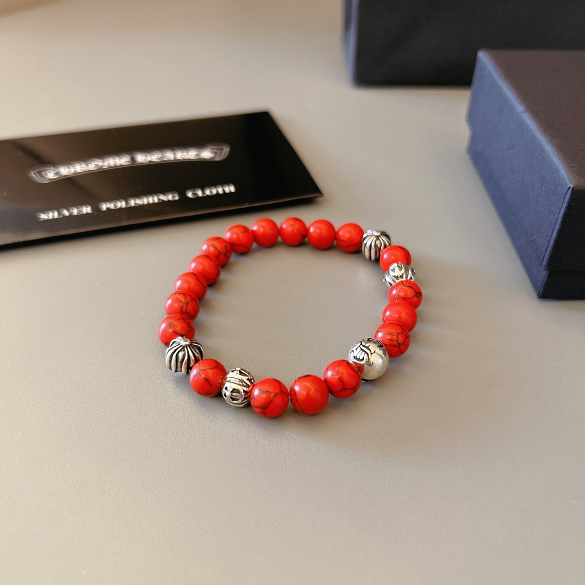 Martin Graham beaded bracelet in polished metal-tone – main product view