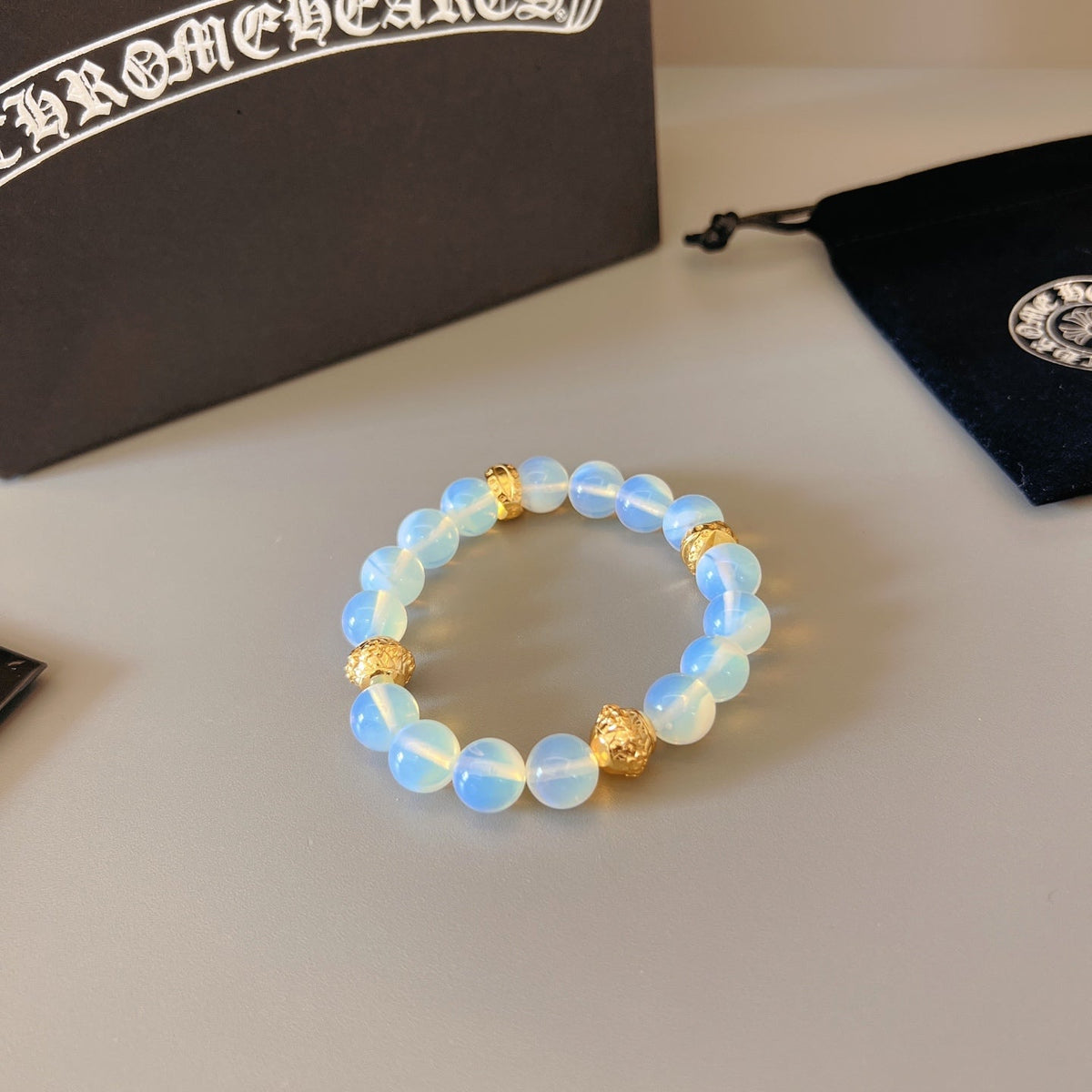 Martin Graham beaded bracelet in polished metal-tone – main product view