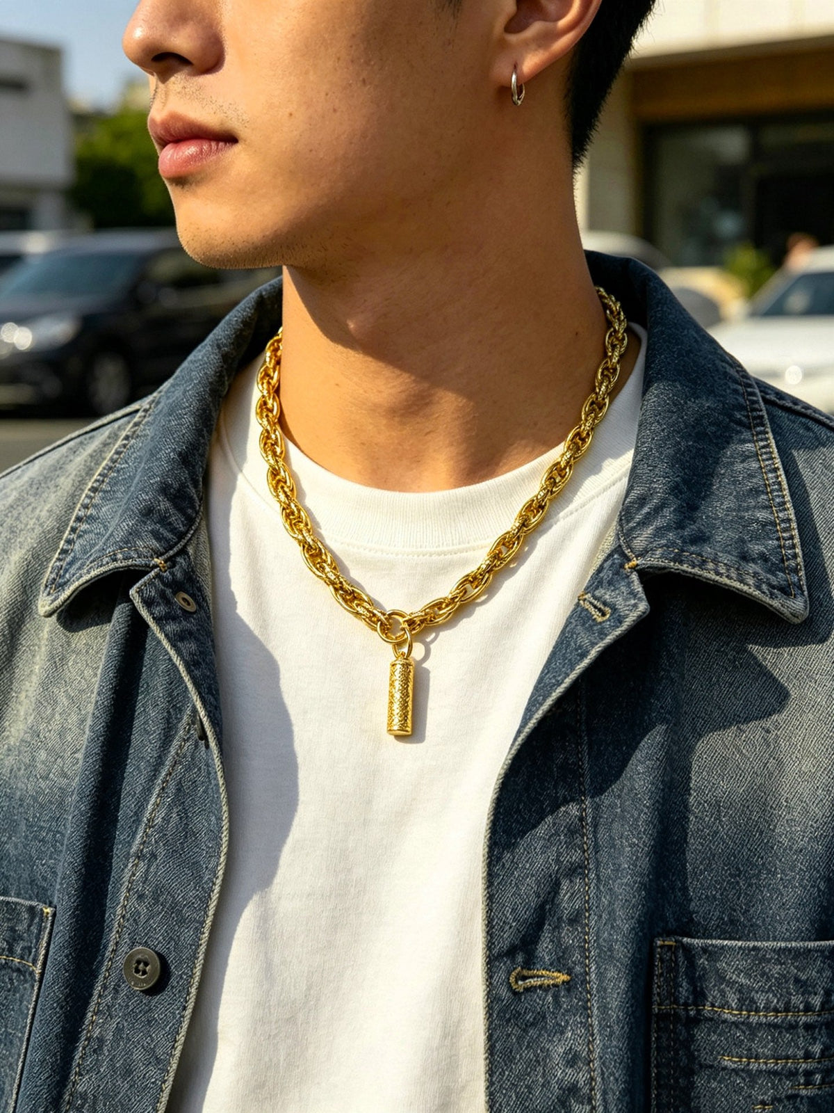 Martin Graham pendant necklace in polished metal-tone – main product view