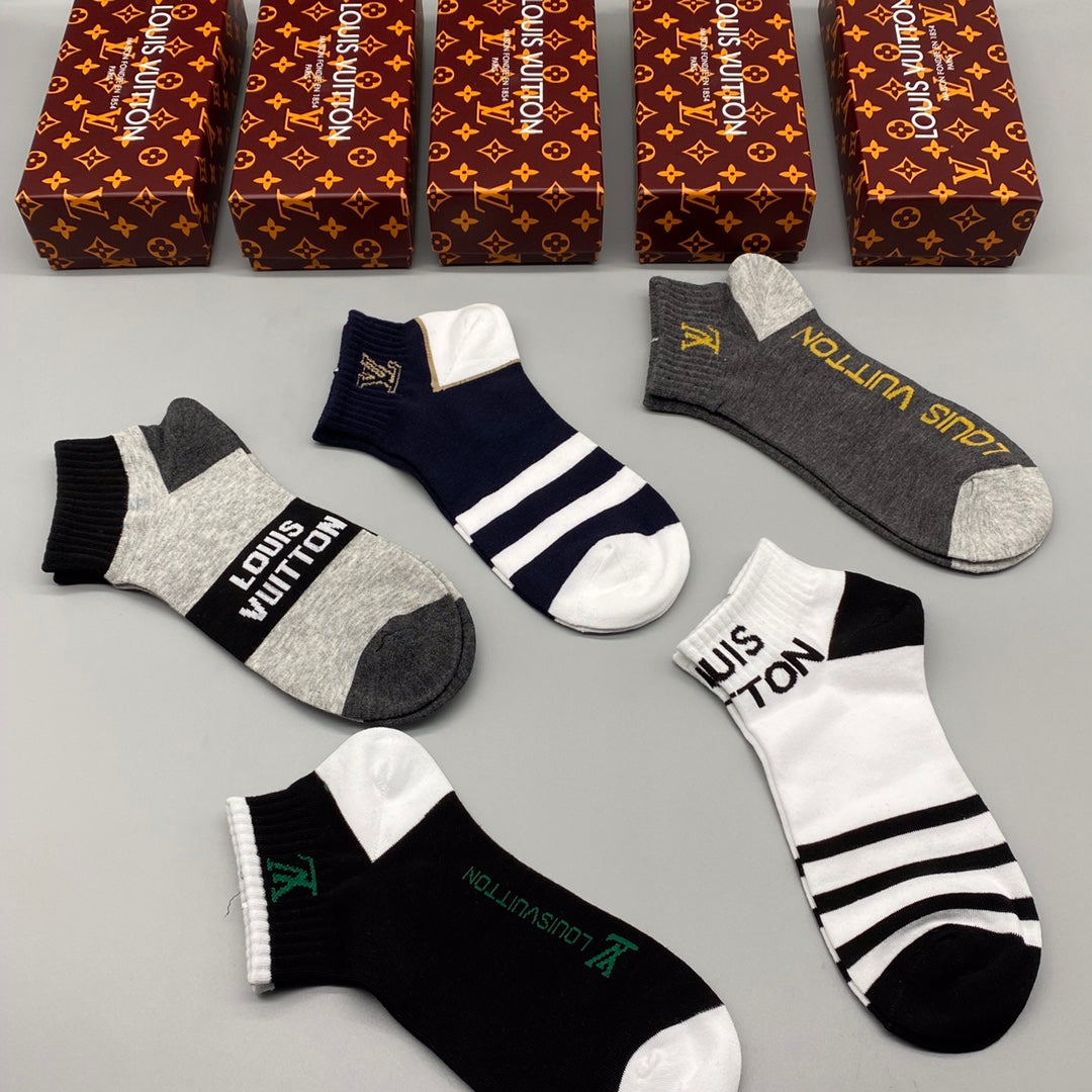 Louis Vuitton Mixed-Design Ankle Socks - Box of 5 Pairs