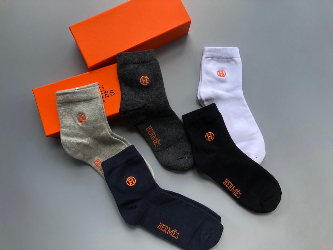 Hermes Crew Socks - 5-Pair Set