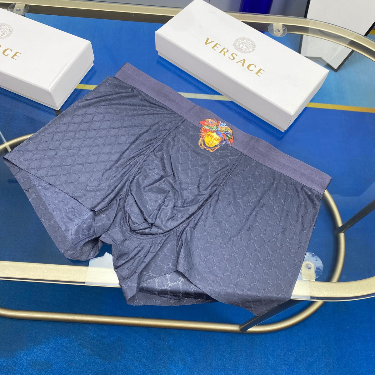 Versace Medallion Details Men's Boxer Briefs - 3-Piece Box