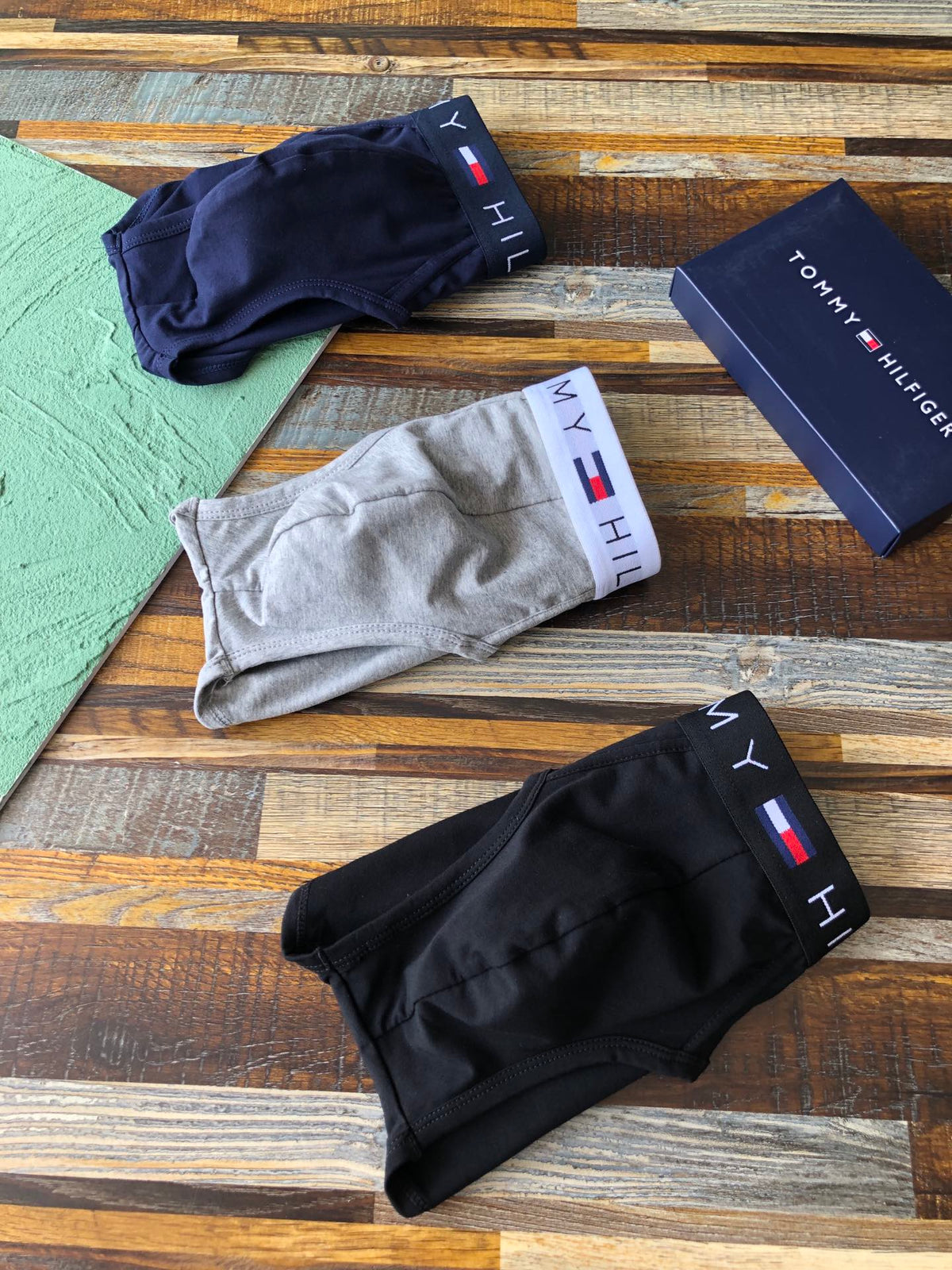 Tommy Hilfiger Flag-Colour Waistband Men's Briefs - 3-Piece Box