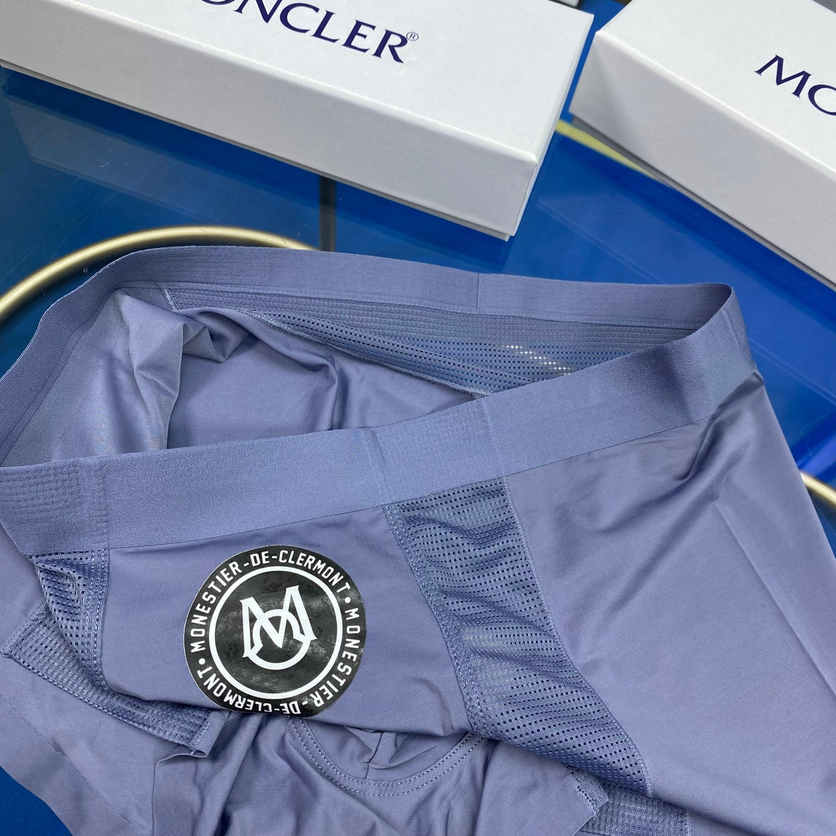 Moncler Cotton Circular Patch Details Men's Boxer Briefs - 3-Piece Box