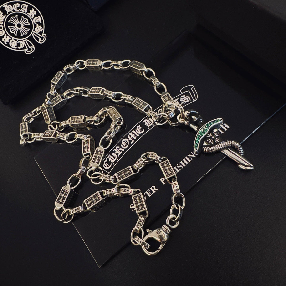 Martin Graham pendant necklace in polished metal-tone – main product view