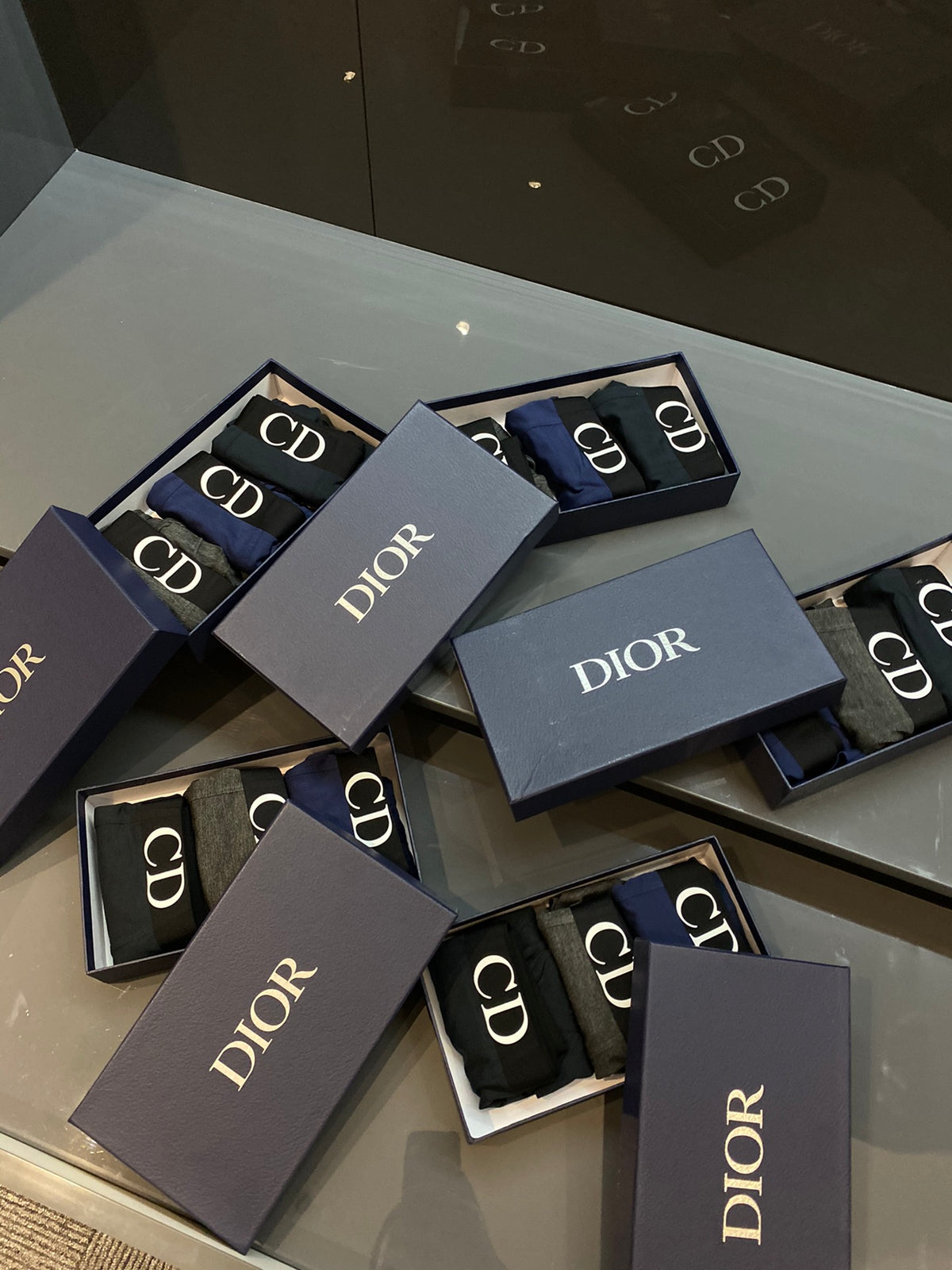 Dior Embroidered-Style Front Emblems Men's Boxer Briefs - 3-Piece Box