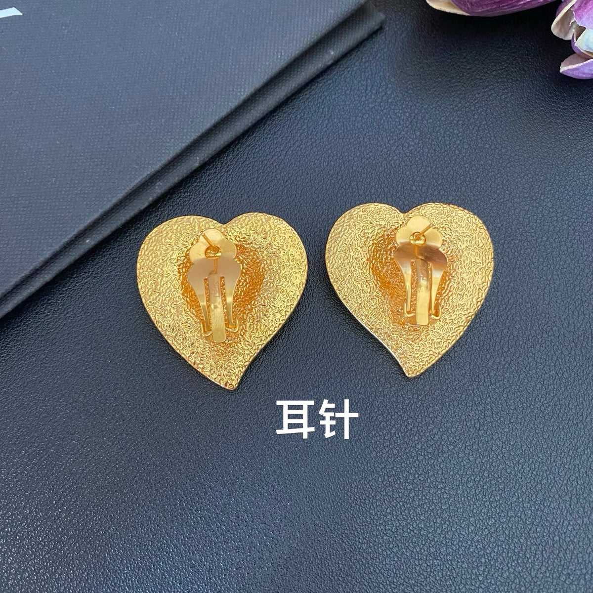 Heart Statement Earrings in Polished Metal-Tone main product view