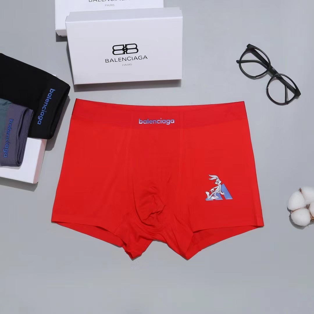 Balenciaga Contrast Waistband Men's Trunk Underwear - 3-Piece Box