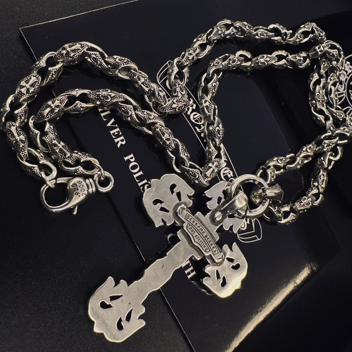Martin Graham pendant necklace in polished metal-tone – front product view
