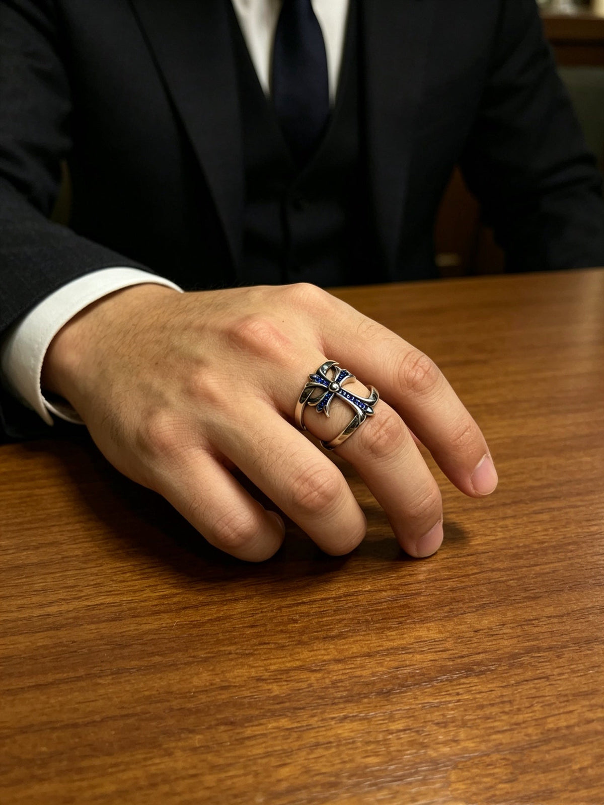 Martin Graham ring in polished metal-tone – front product view