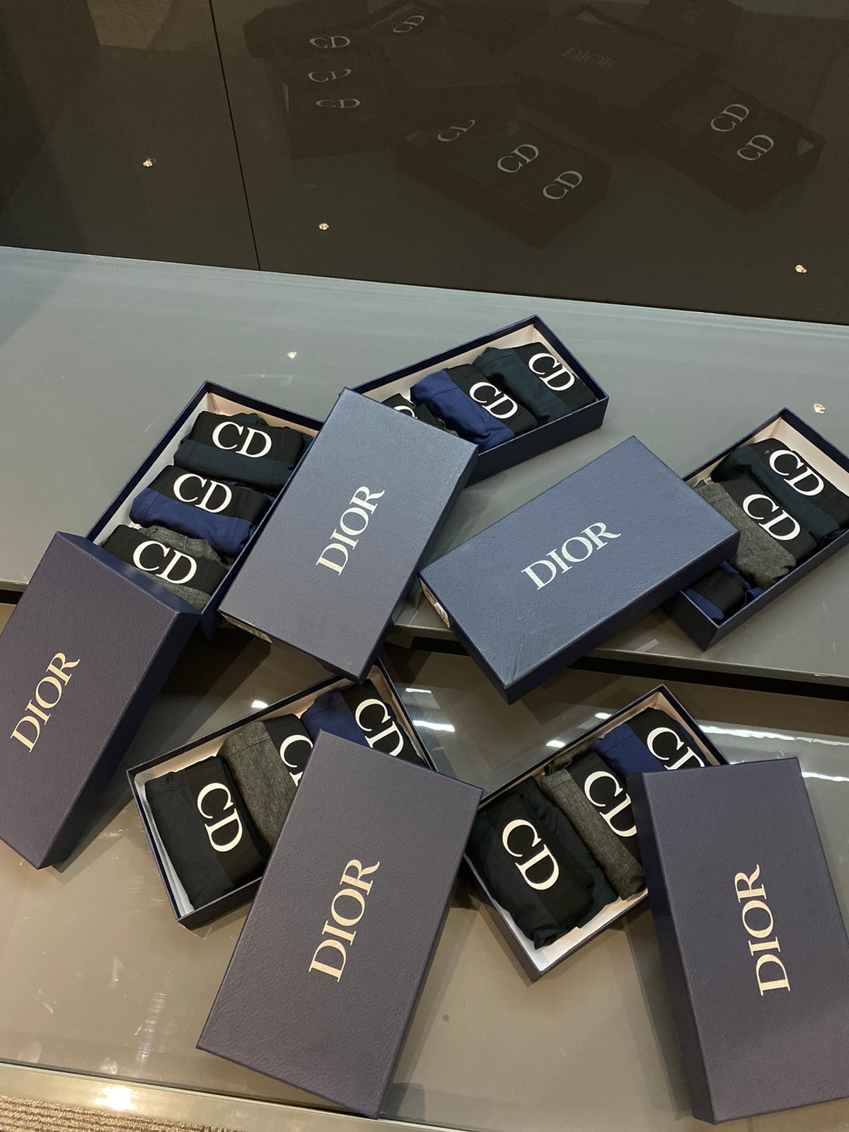 Dior Contrast Lettering Men's Boxer Briefs - 3-Piece Box