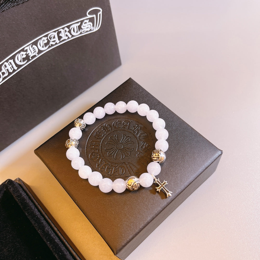 Martin Graham beaded bracelet in polished metal-tone – front product view