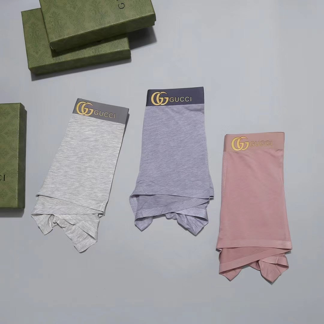 Gucci Gold-Tone Emblem Details Men's Boxer Briefs - 3-Piece Box