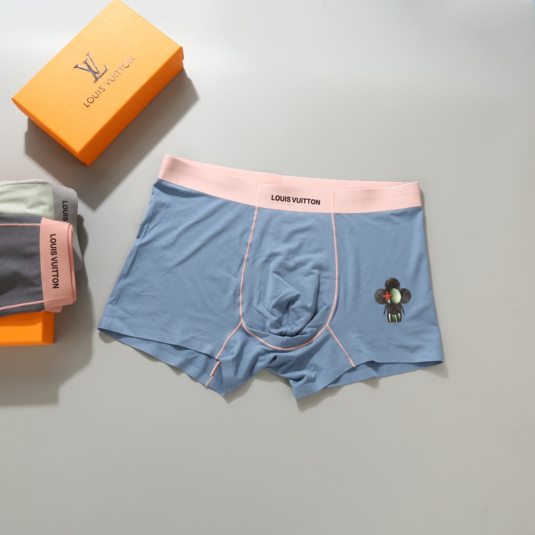 Louis Vuitton Floral Front Patches Men's Boxer Briefs - 3-Piece Box