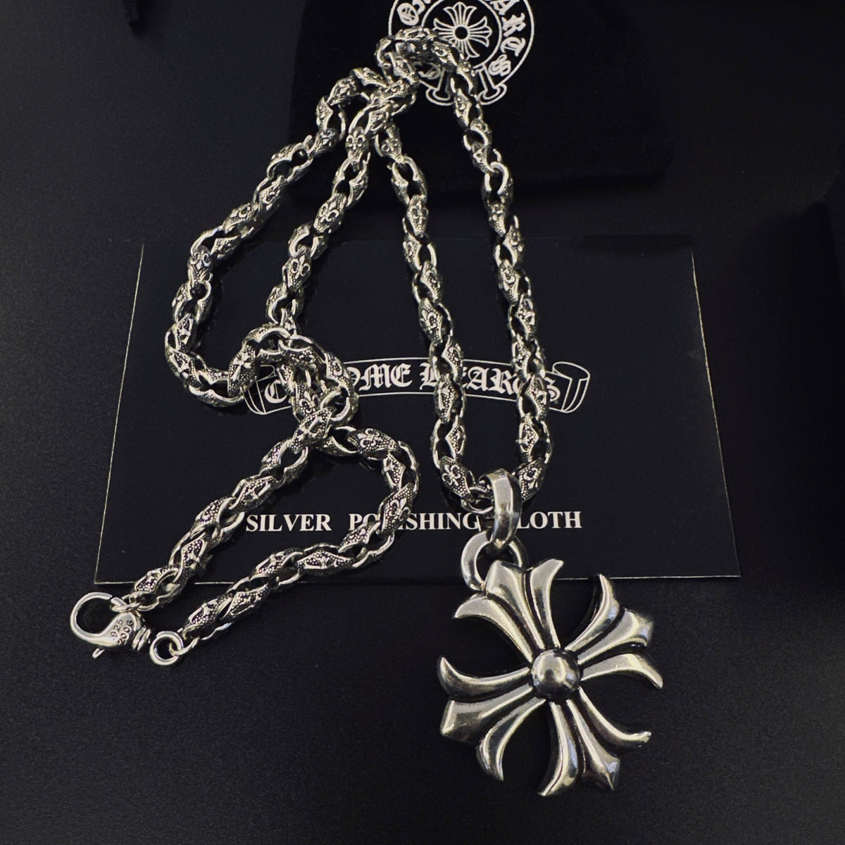 Martin Graham pendant necklace in polished metal-tone – front product view