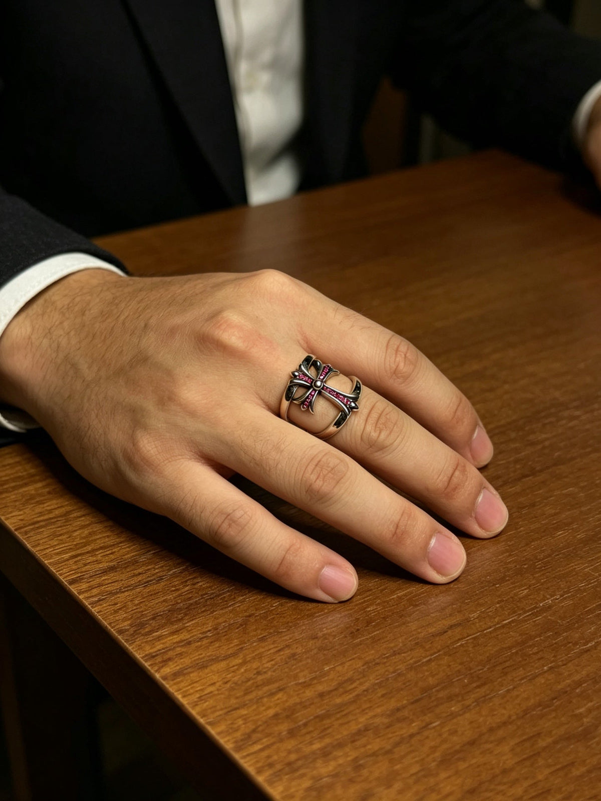 Martin Graham ring in polished metal-tone – front product view