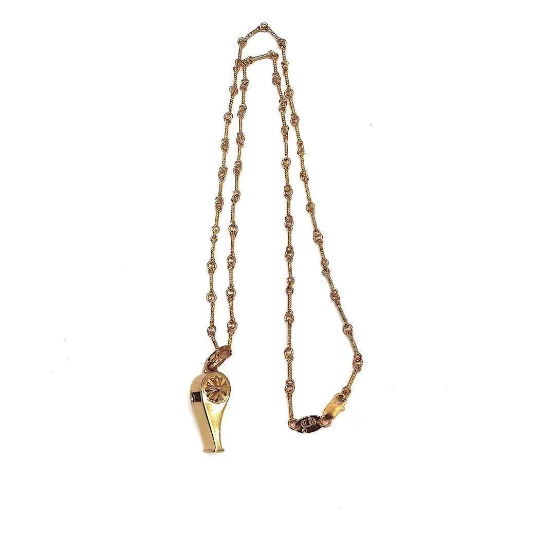Martin Graham pendant necklace in polished metal-tone – front product view
