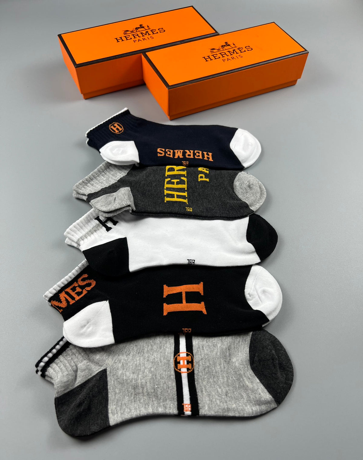 Hermes Logo Ankle Socks - Assorted Set