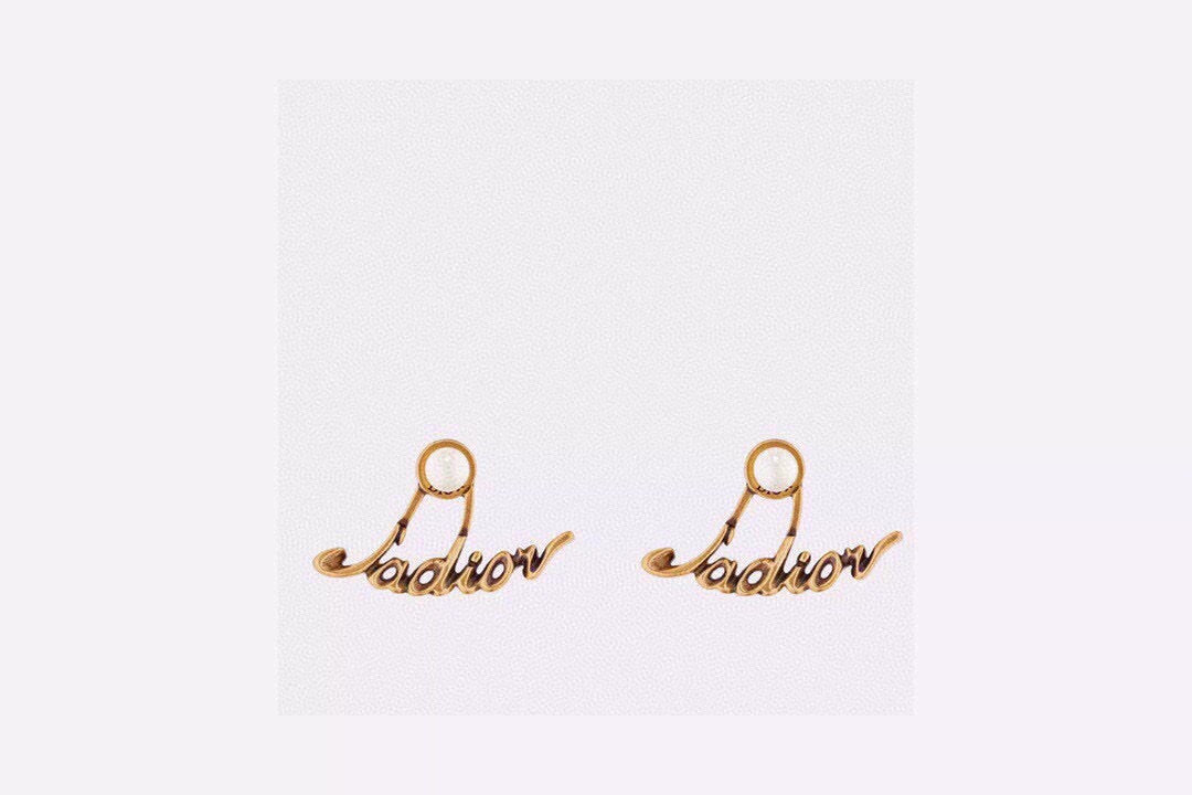 Martin Graham stud earrings in polished metal-tone – front view