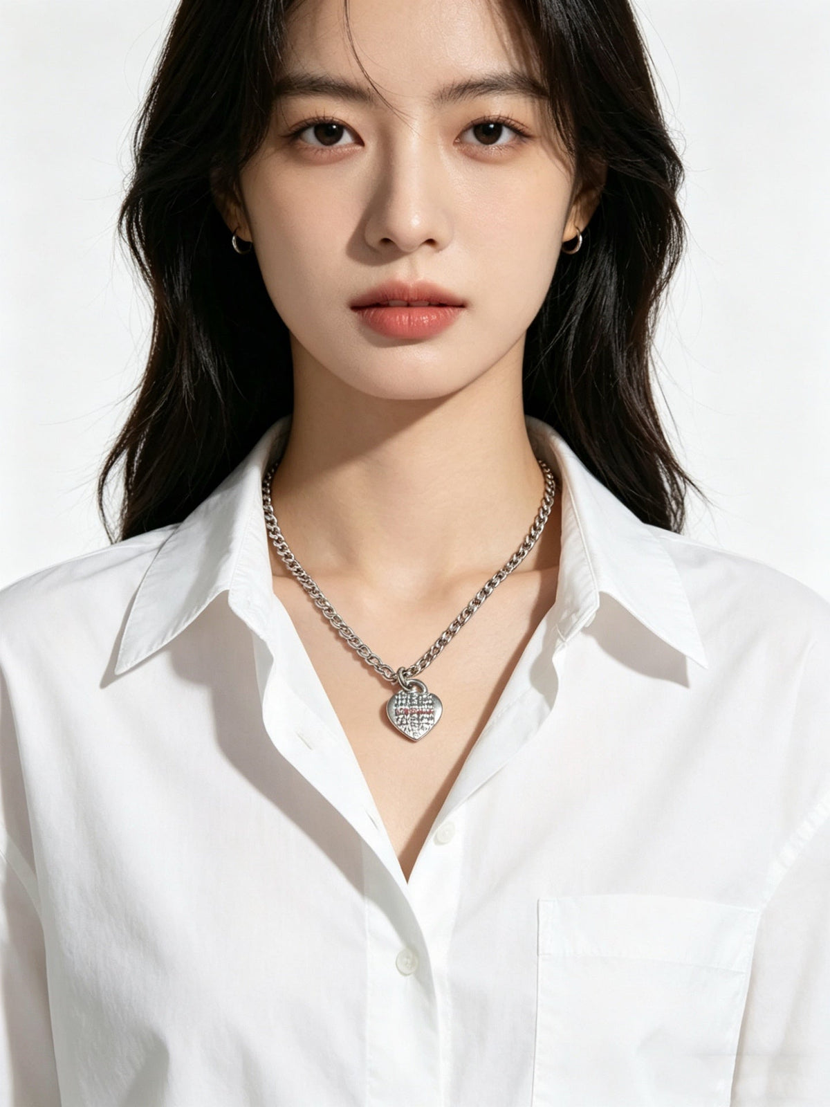 Martin Graham pendant necklace in polished metal-tone – front product view