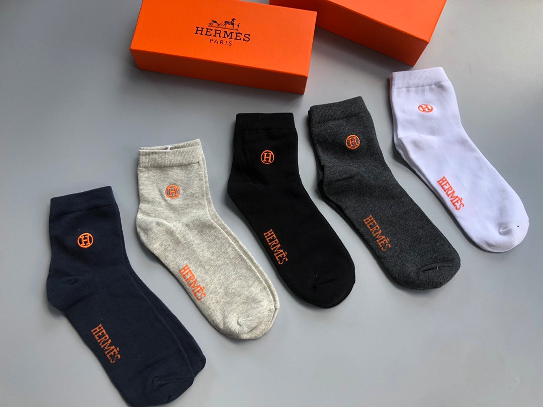 Hermes Crew Socks - 5-Pair Set