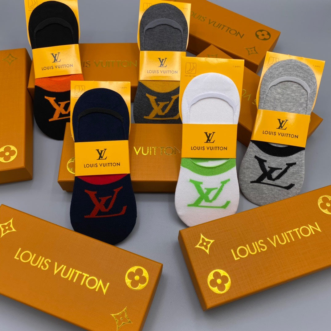 Louis Vuitton Bold LV Logo No-Show Socks - Box of 5 Pairs