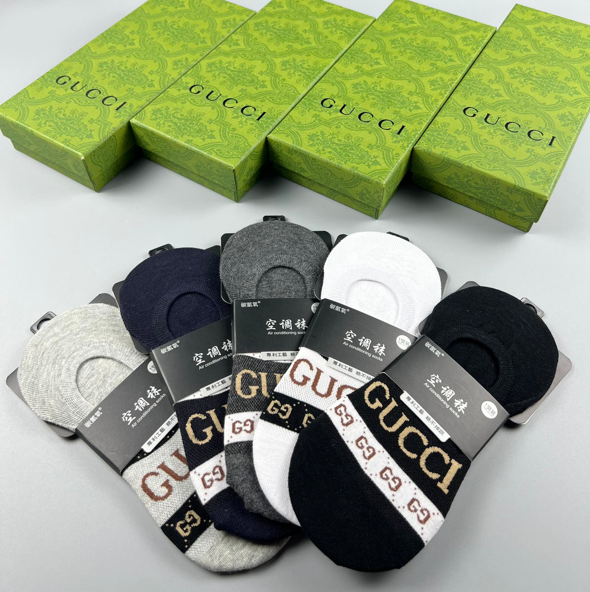 Gucci Cotton No-Show Socks - 5-Pair Set