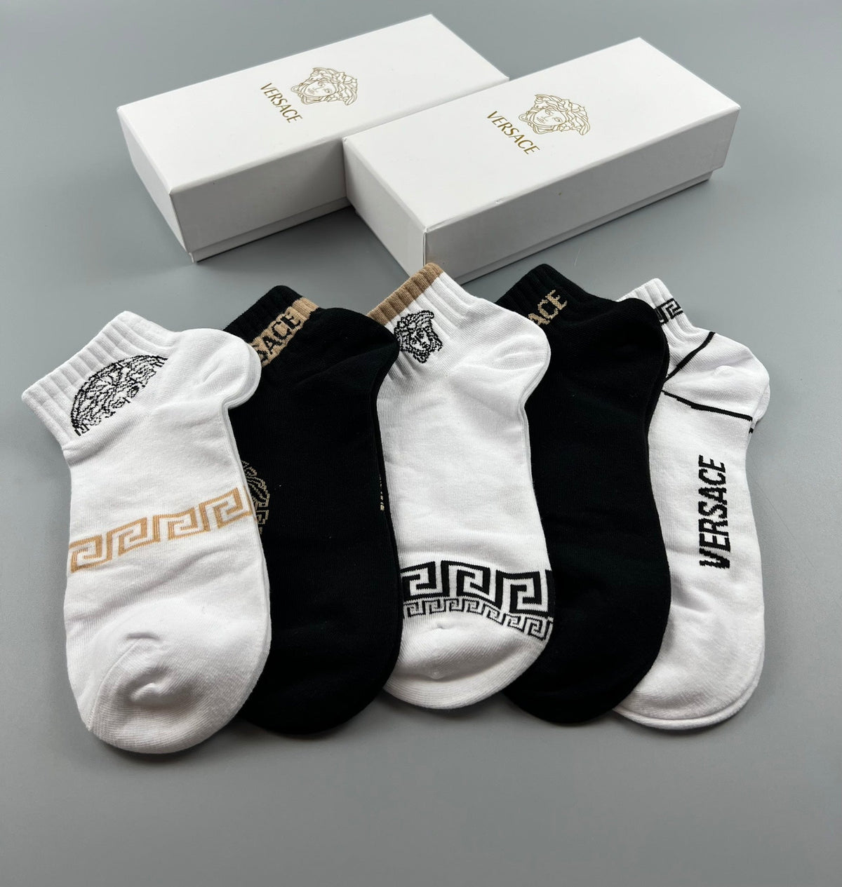 Versace Cotton Crew Socks - 5-Pair Set
