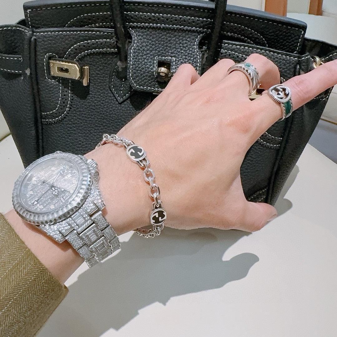 Martin Graham bracelet in polished metal-tone – front product view
