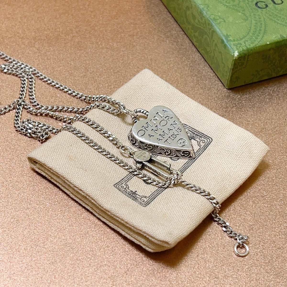 Martin Graham pendant necklace in polished metal-tone – front product view