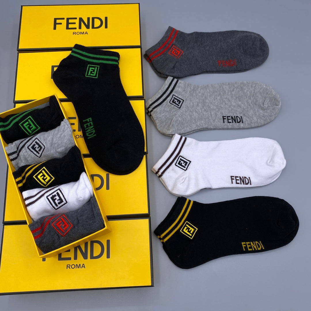 Fendi Short Socks - 5-Pair Set