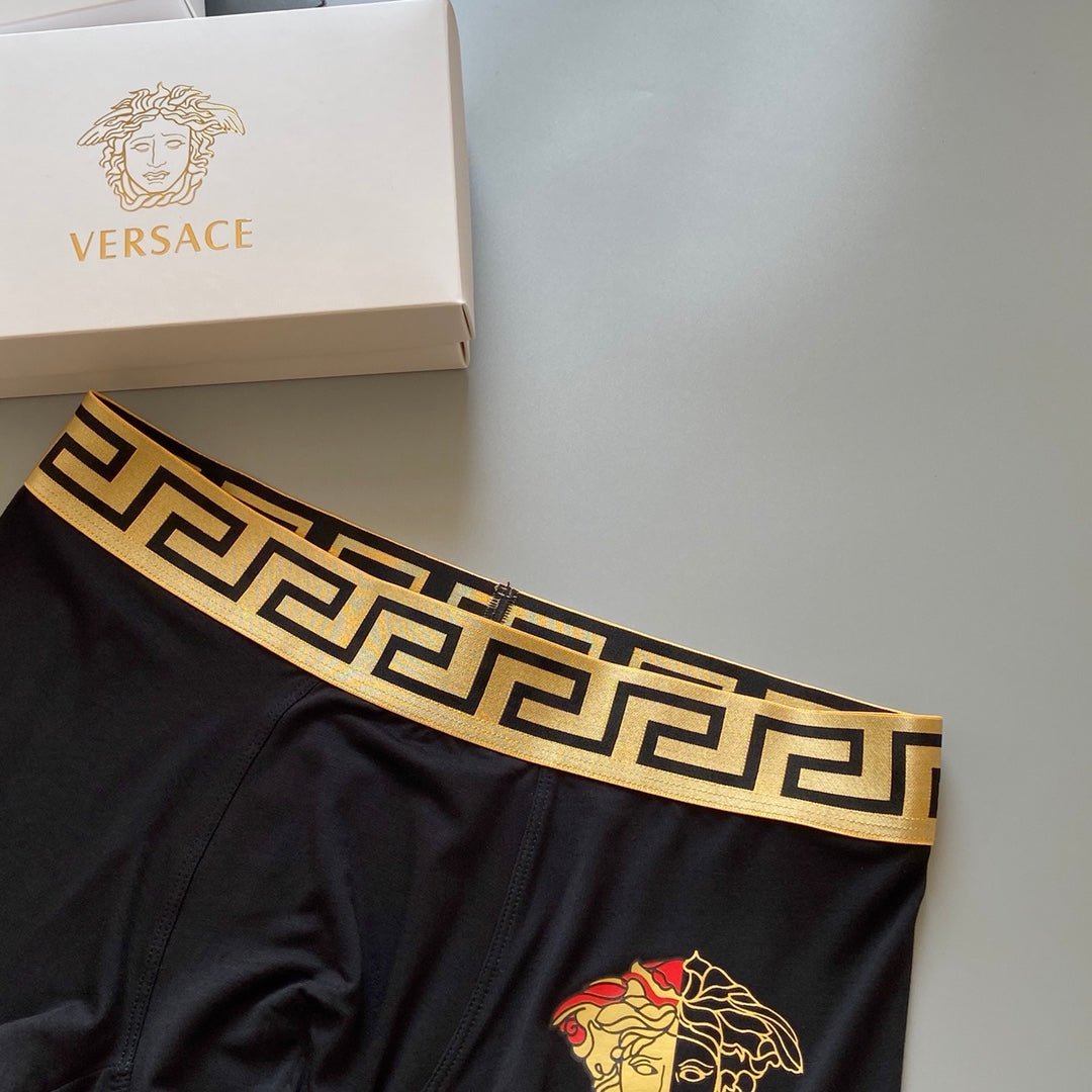 Versace Modal-Blend Greek-Key Waistband Men's Boxer Briefs - 3-Piece Box