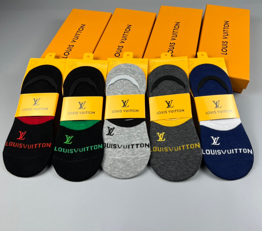 Louis Vuitton Signature Wordmark No-Show Socks - Box of 5 Pairs