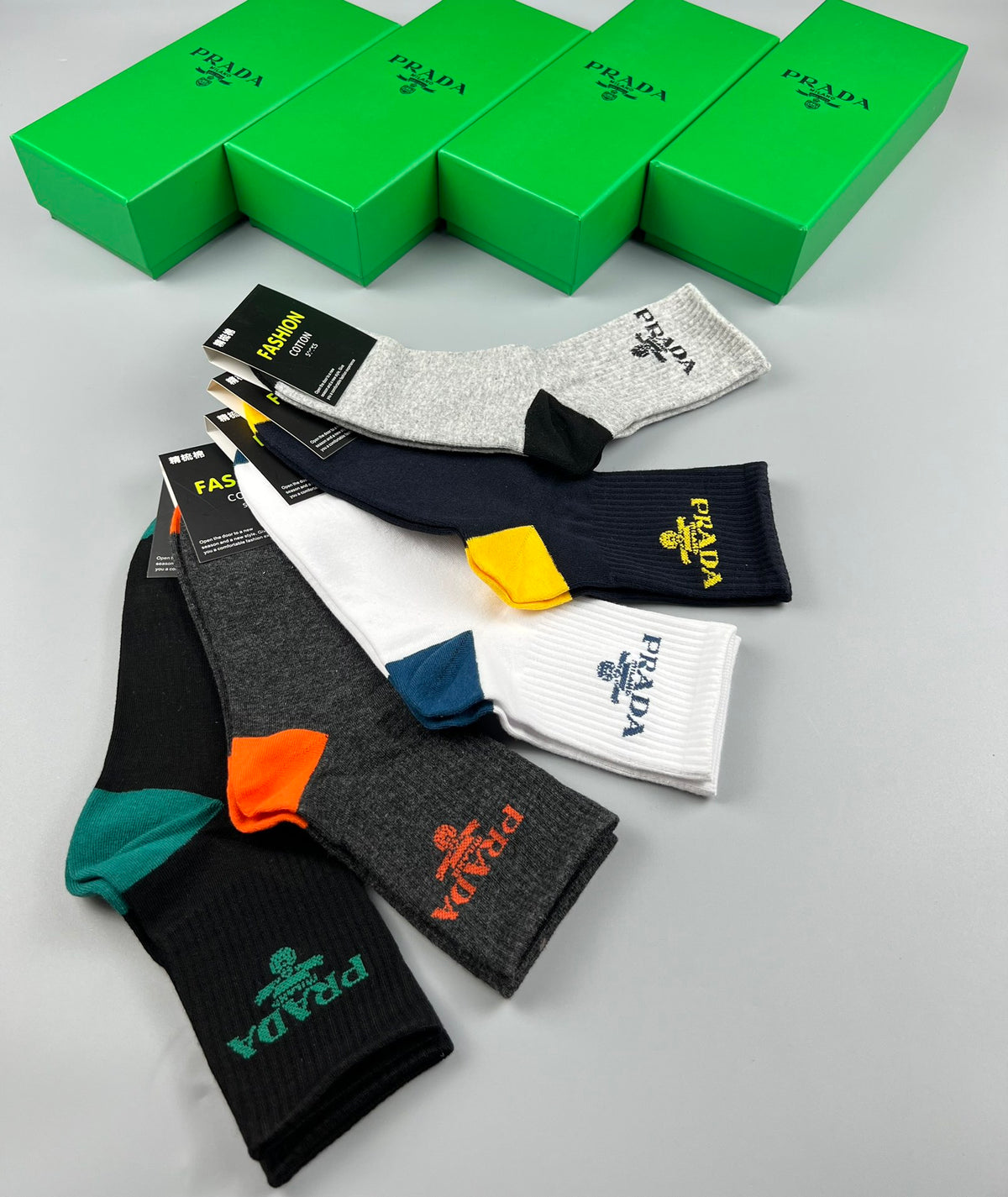 Prada Colour-Block Crew Socks - Assorted Set