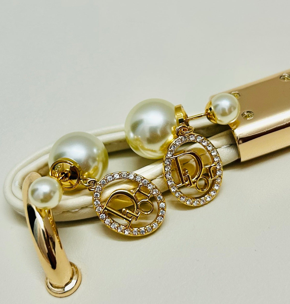 Martin Graham earrings in polished metal-tone – front view