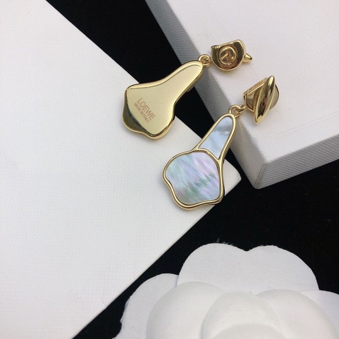 Martin Graham stud earrings in polished metal-tone – front view