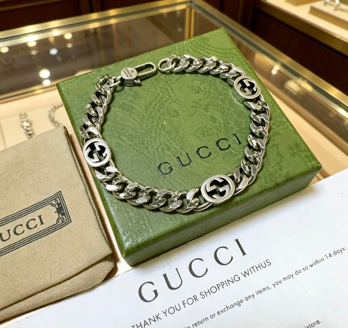 Martin Graham bracelet in polished metal-tone – front product view