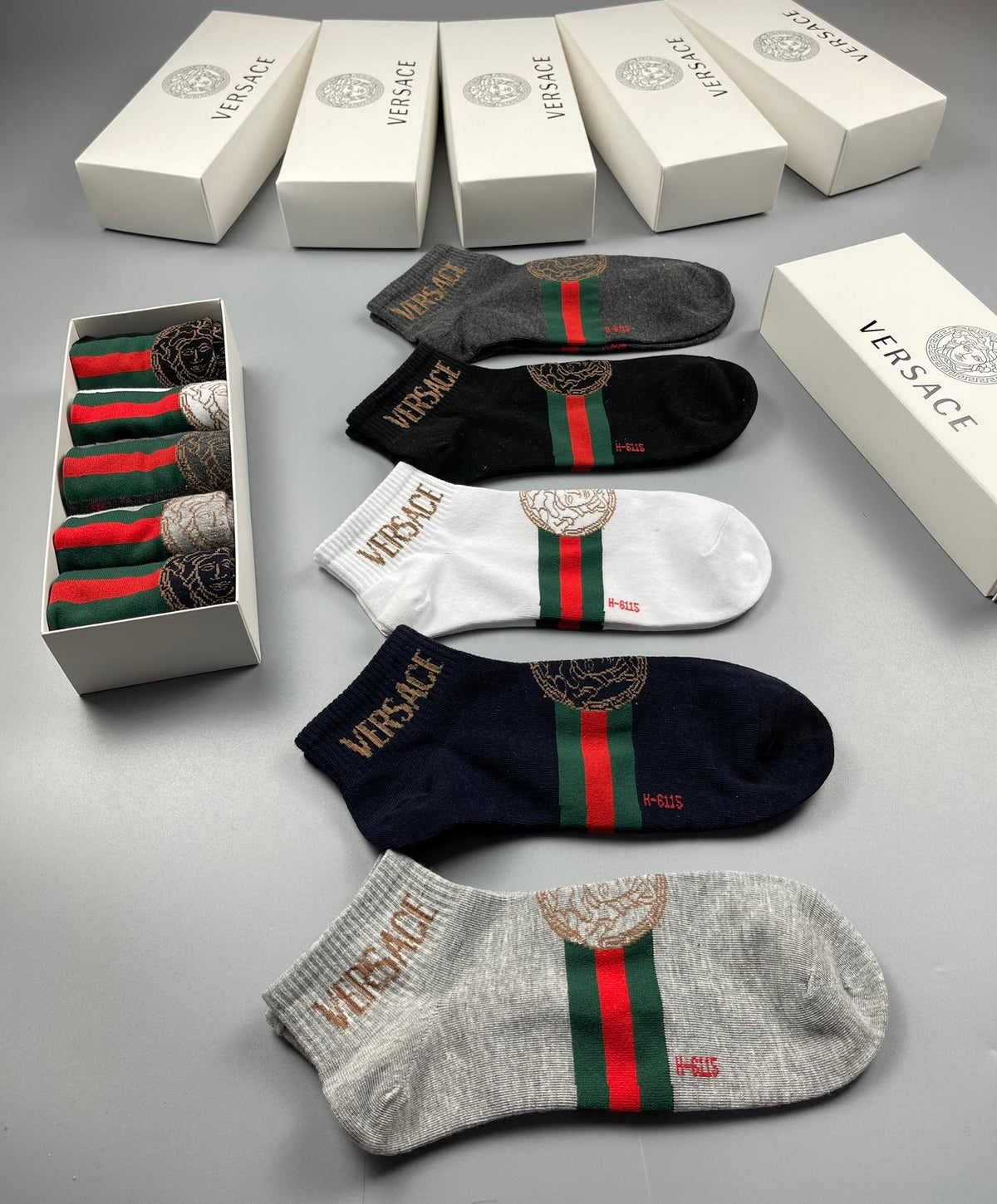 Versace Cotton Crew Socks - 5-Pair Set