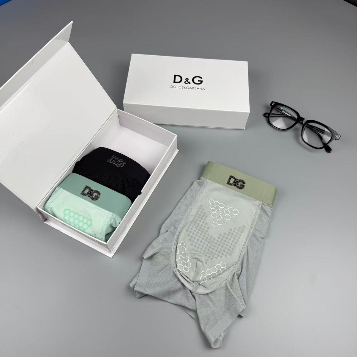 Dolce & Gabbana Silk Logo Detail Men's Boxer Briefs - 3-Piece Box