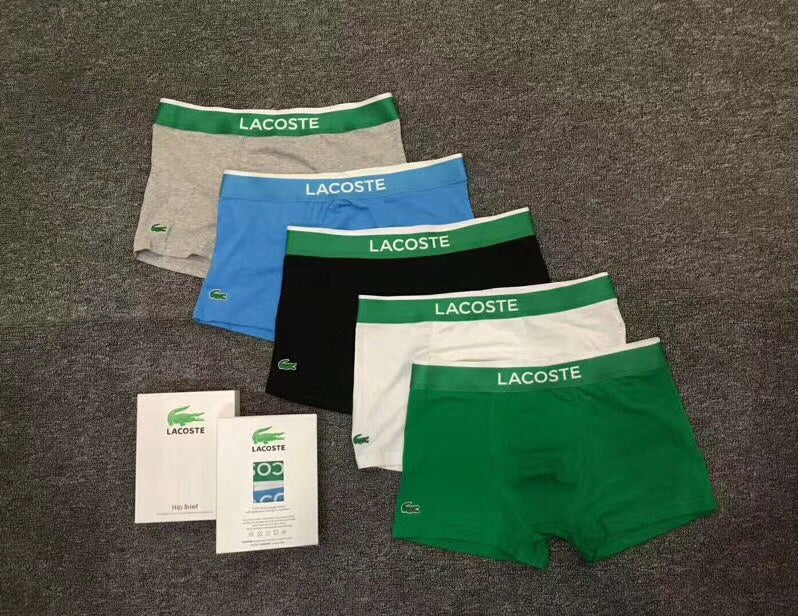 Lacoste Cotton Striped Logo Waistbands Men's Boxer Briefs - 3-Piece Box