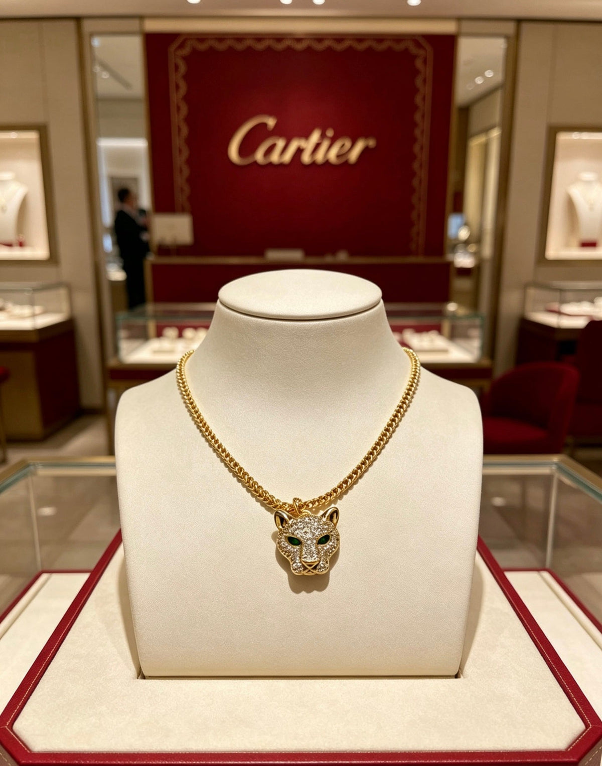 Martin Graham pendant necklace in polished metal-tone – front view
